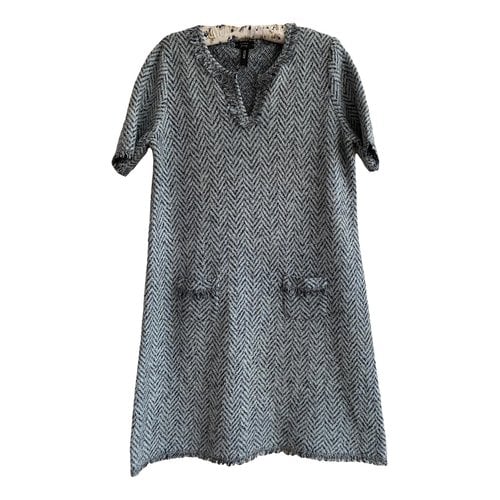 Pre-owned Marc Cain Wool Mid-length Dress In Grey
