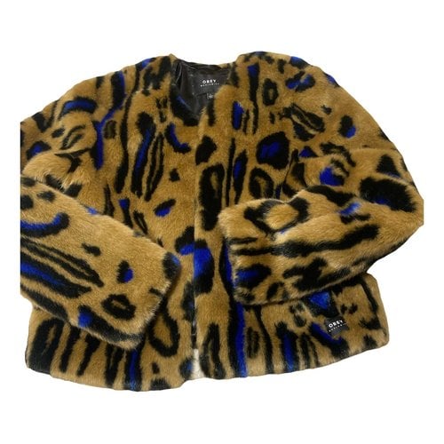 Pre-owned Obey Faux Fur Jacket In Multicolour