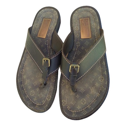 Pre-owned Louis Vuitton Leather Sandals In Brown
