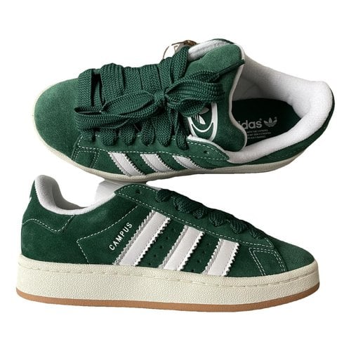 Pre-owned Adidas Originals Leather Trainers In Green