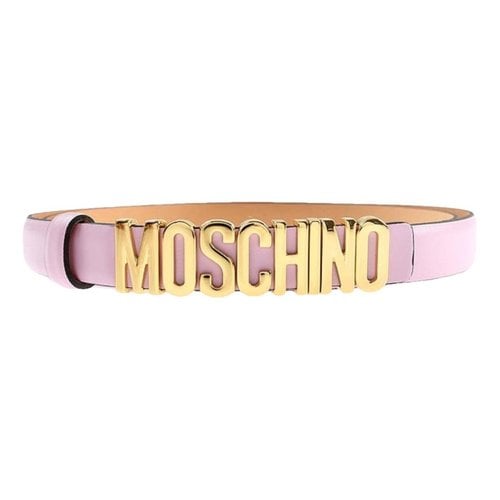 Pre-owned Moschino Leather Belt In Pink