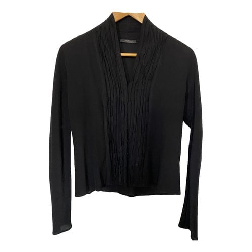 Pre-owned Cortana Silk Blouse In Black