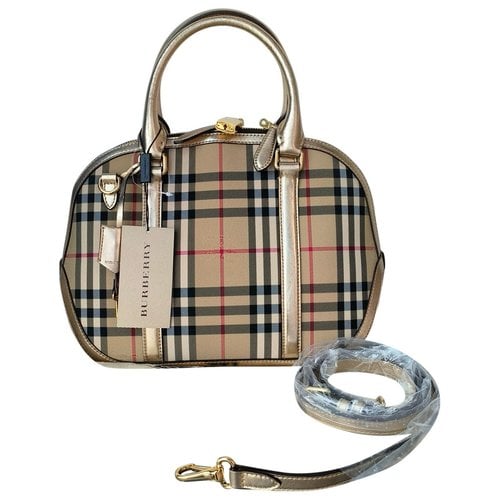 Pre-owned Burberry Cloth Handbag In Gold