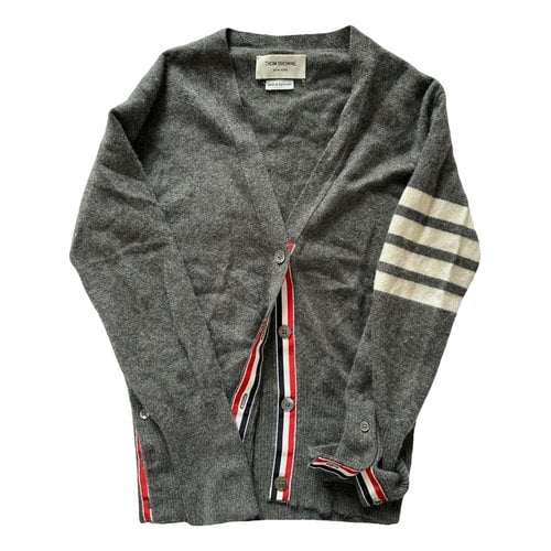 Pre-owned Thom Browne Cashmere Cardigan In Anthracite