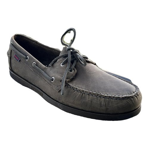 Pre-owned Sebago Leather Flats In Grey