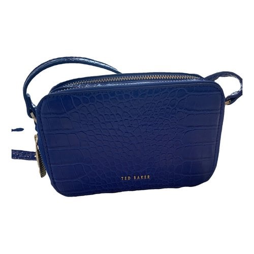Pre-owned Ted Baker Patent Leather Crossbody Bag In Blue