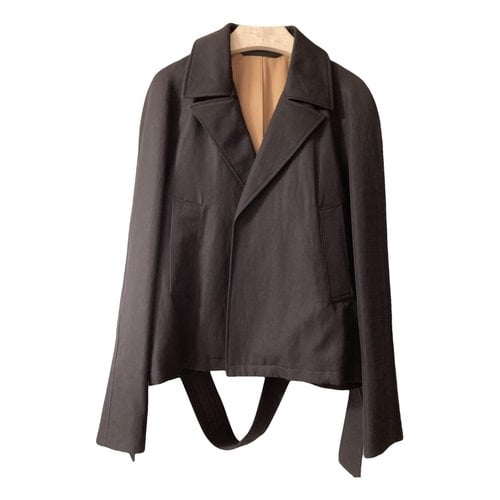 Pre-owned Lemaire Linen Coat In Black
