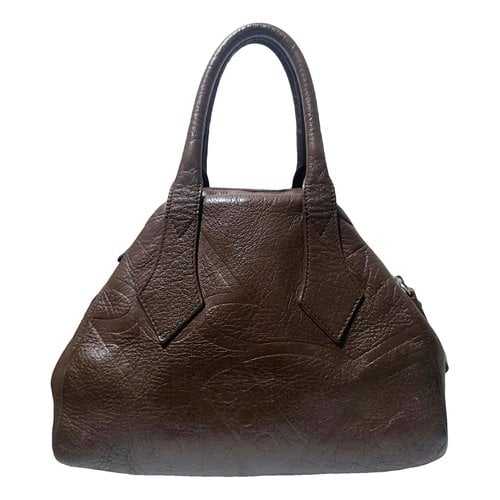 Pre-owned Vivienne Westwood Leather Tote In Brown