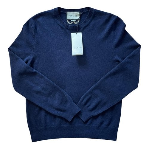 Pre-owned Gucci Cashmere Pull In Blue