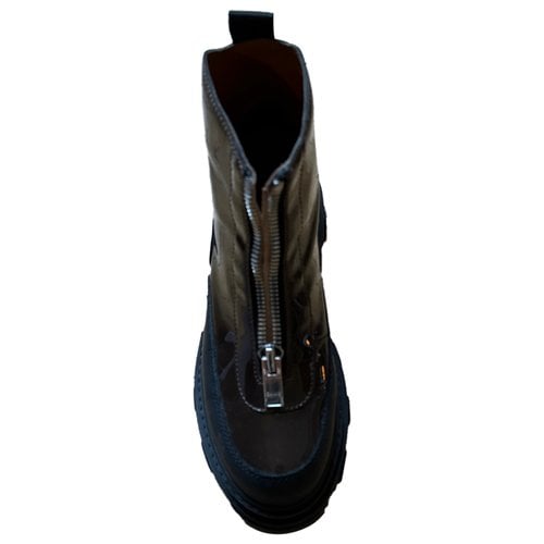Pre-owned Ganni Leather Boots In Brown