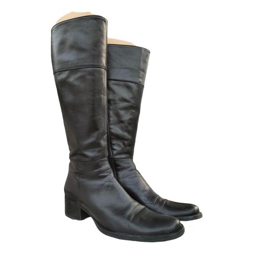 Pre-owned Buttero Leather Riding Boots In Black