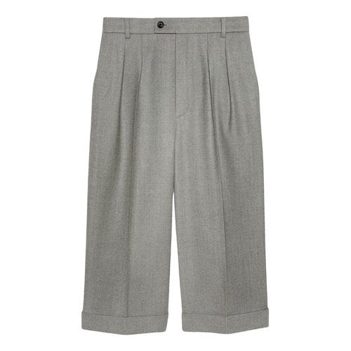 Pre-owned Saint Laurent Wool Short Pants In Grey