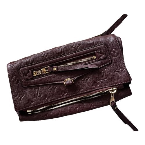 Pre-owned Louis Vuitton Pétillante Leather Clutch Bag In Burgundy