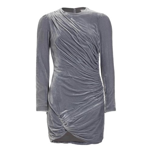 Pre-owned Cinq À Sept Velvet Mini Dress In Grey