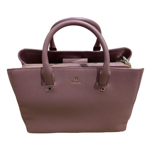 Pre-owned Aigner Leather Handbag In Purple
