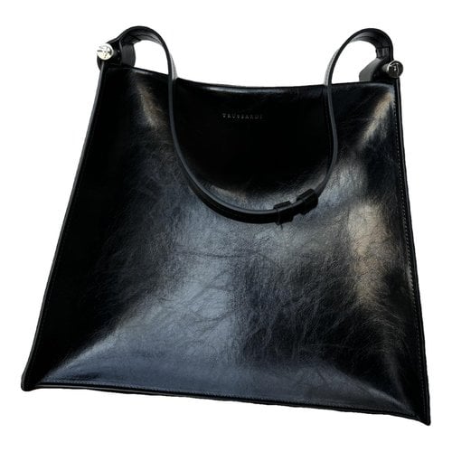 Pre-owned Trussardi Leather Tote In Black