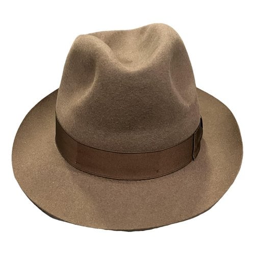 Pre-owned Borsalino Wool Hat In Camel
