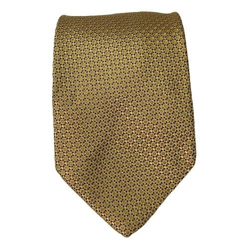 Pre-owned Burberry Silk Tie In Yellow