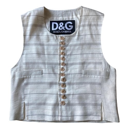Pre-owned D&g Linen Vest In Beige