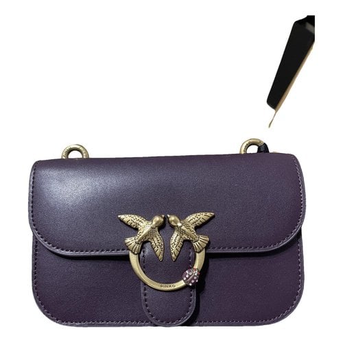 Pre-owned Pinko Love Bag Leather Crossbody Bag In Purple