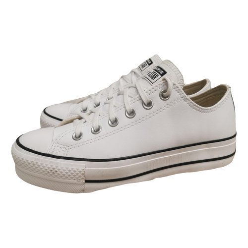 Pre-owned Converse Leather Boots In White