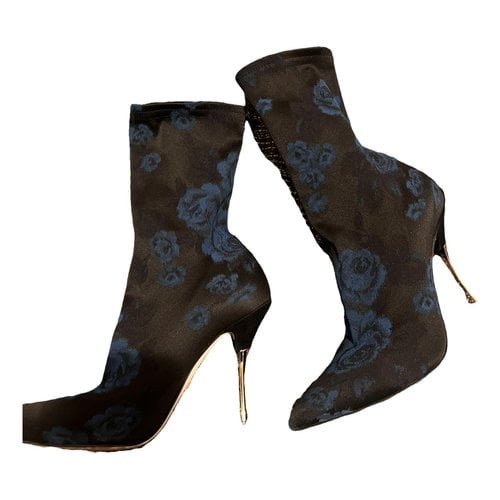 Pre-owned Dolce & Gabbana Cloth Boots In Blue