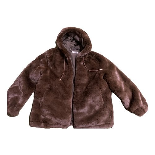 Pre-owned Jil Sander Faux Fur Coat In Brown