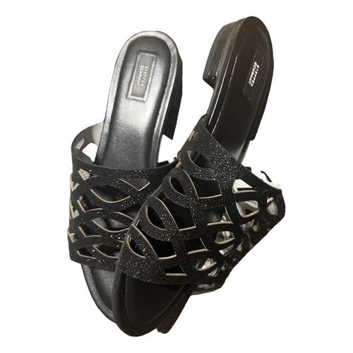 Pre-owned Steffen Schraut Leather Sandals In Black
