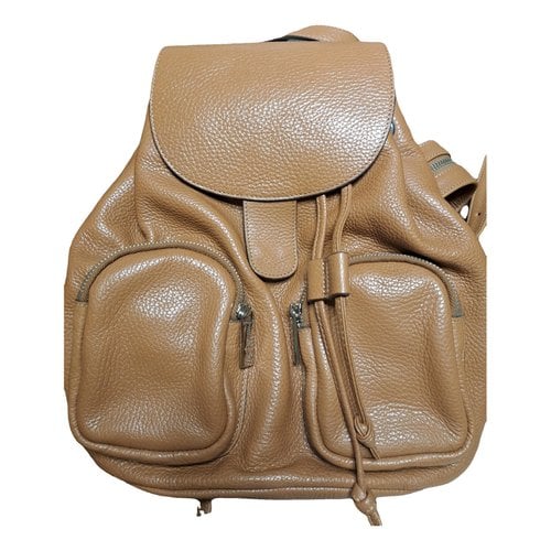 Pre-owned Guy Laroche Leather Backpack In Camel