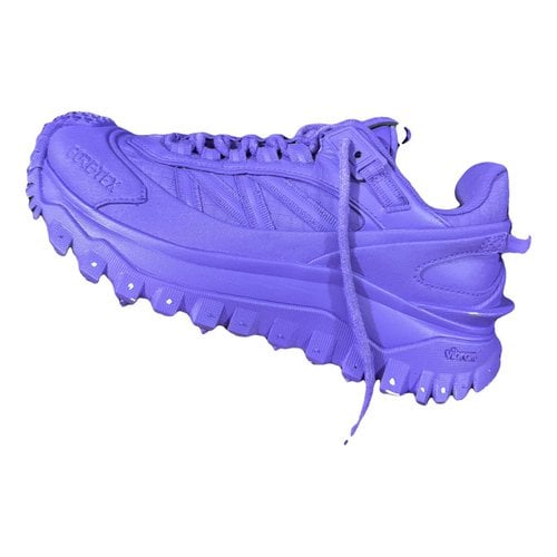 Pre-owned Moncler Cloth Trainers In Purple