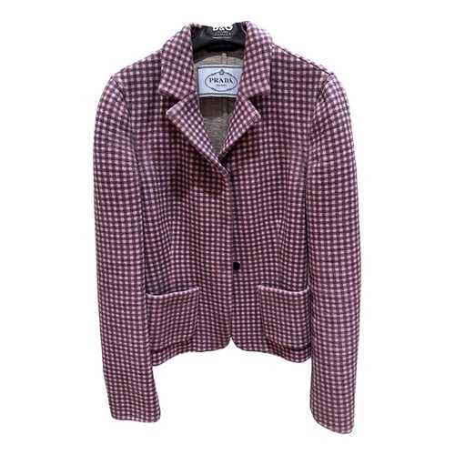 Pre-owned Prada Wool Short Vest In Pink