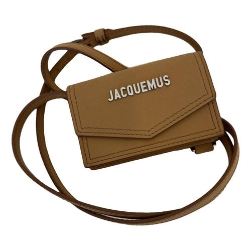 Pre-owned Jacquemus Le Porte Azur Leather Small Bag In Camel