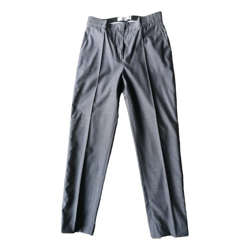 Pre-owned Max Mara Wool Slim Pants In Grey