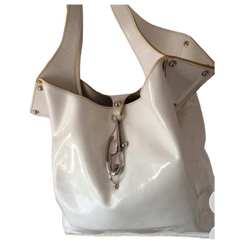 Pre-owned Fay Patent Leather Handbag In White