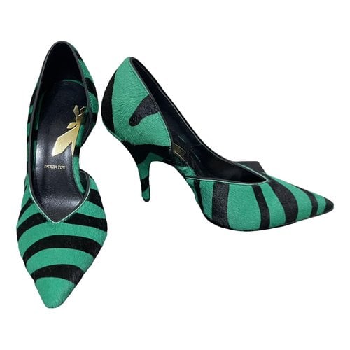 Pre-owned Patrizia Pepe Pony-style Calfskin Heels In Green
