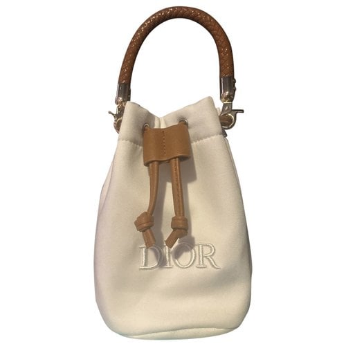 Pre-owned Dior Drawstring Cloth Handbag In White