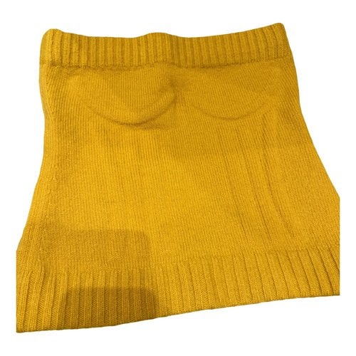 Pre-owned Fendi Cashmere Top In Yellow