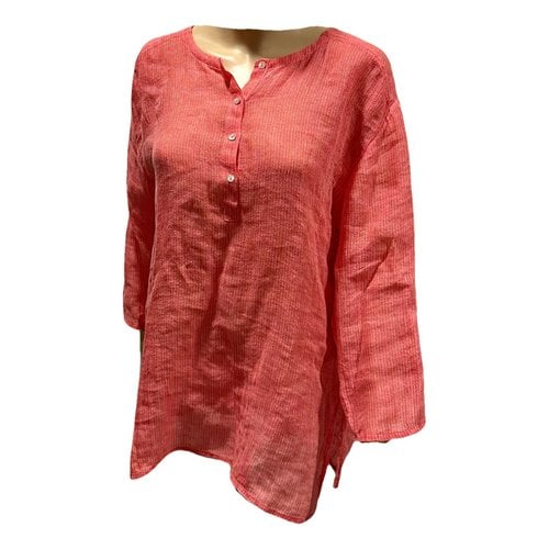 Pre-owned Eileen Fisher Linen Tunic In Red