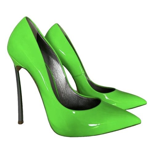 Pre-owned Casadei Patent Leather Heels In Green