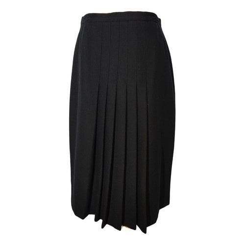 Pre-owned Roccobarocco Wool Mid-length Skirt In Black