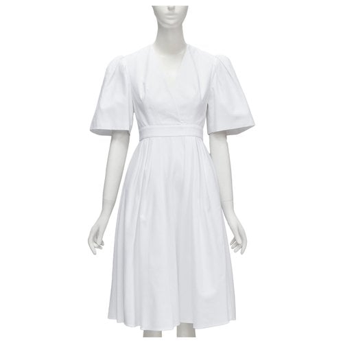 Pre-owned Alexander Mcqueen Mid-length Dress In White