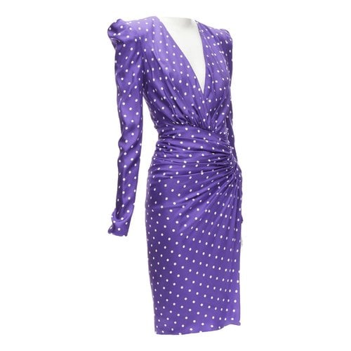 Pre-owned Alexandre Vauthier Silk Mid-length Dress In Purple