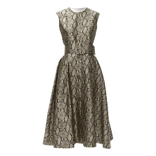 Pre-owned Msgm Mid-length Dress In Brown