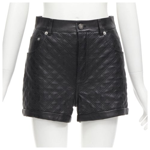 Pre-owned Saint Laurent Leather Shorts In Black