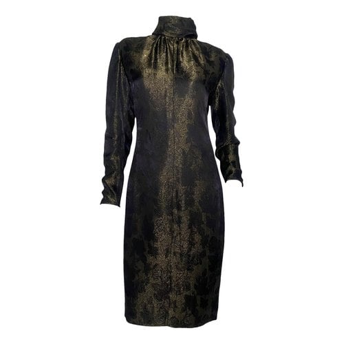 Pre-owned Emanuel Ungaro Silk Mid-length Dress In Brown