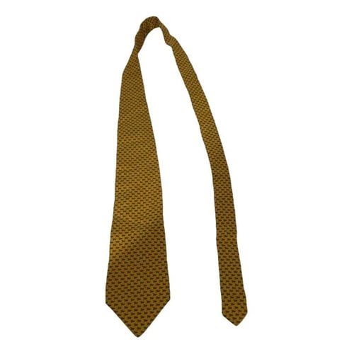 Pre-owned Brooks Brothers Silk Tie In Yellow