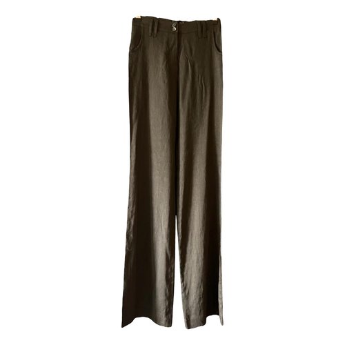 Pre-owned Plein Sud Linen Trousers In Brown