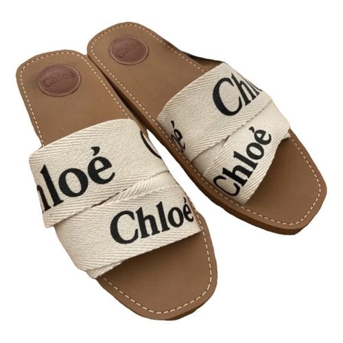 Pre-owned Chloé Cloth Sandals In Beige