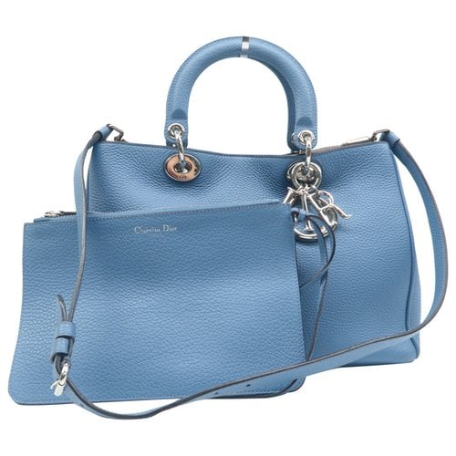 Pre-owned Dior Leather Satchel In Blue