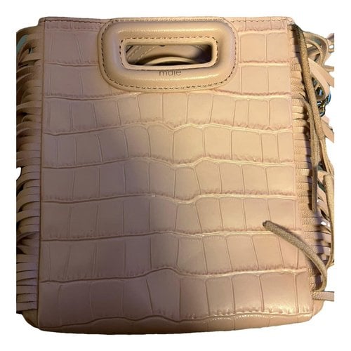 Pre-owned Maje Sac M Leather Crossbody Bag In Pink